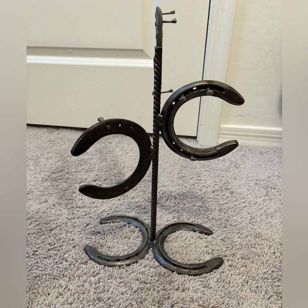 Unique Black Horseshoe Jewelry Holder (jewelry not included) - Picture 2 of 7